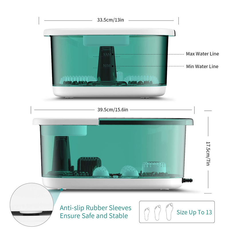 MM-20A-3 Masażer do stóp z funkcją podgrzewania i czterema dużymi rolkami masującymi