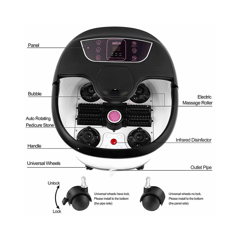 MM-18C Automatyczny masażer do kąpieli stóp z 8 rolkami masującymi i pumeksem